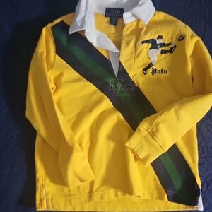 Polo by Ralph Lauren Kids Yellow and Green Rugby Shirt